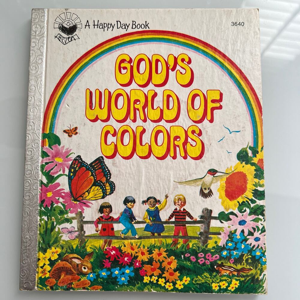 God’s World Of Colors A Happy Day Book vintage 1980